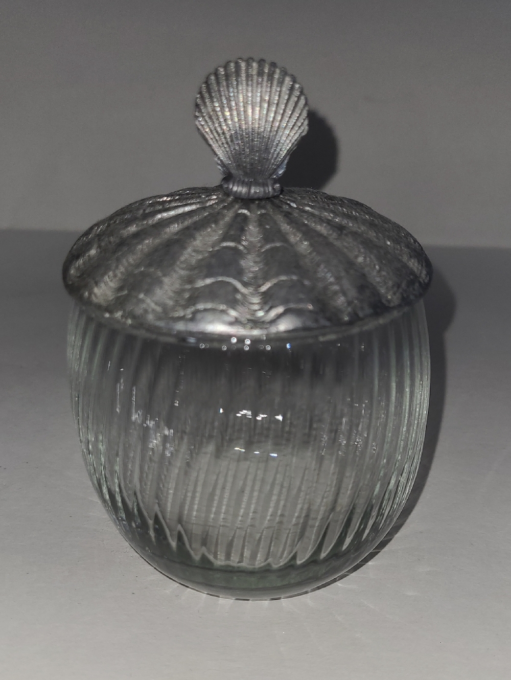 Metzke Pewter And Glass Vanity Dish